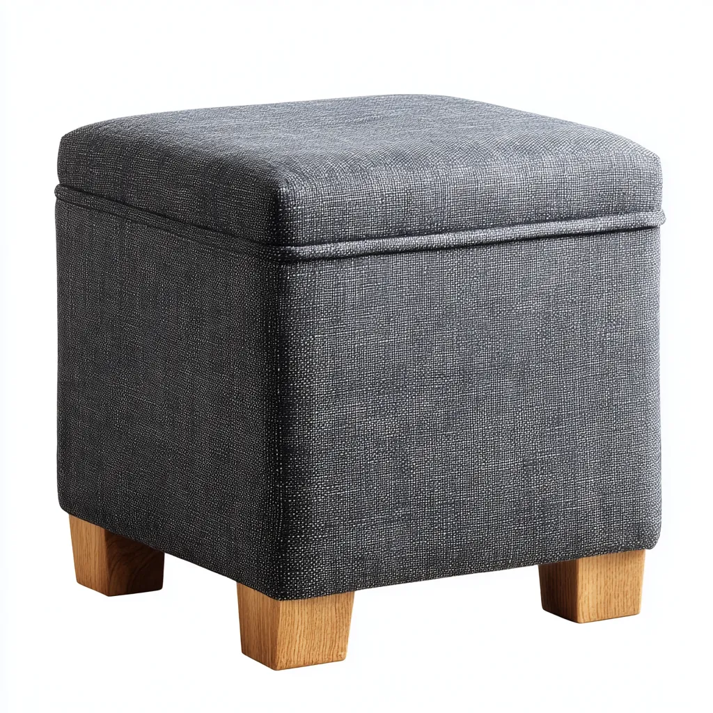 Pouf - tissu - 36x36x42 cm - gris foncé - style moderne-Nestleify