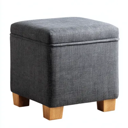 Pouf - tissu - 36x36x42 cm - gris foncé - style moderne-Nestleify