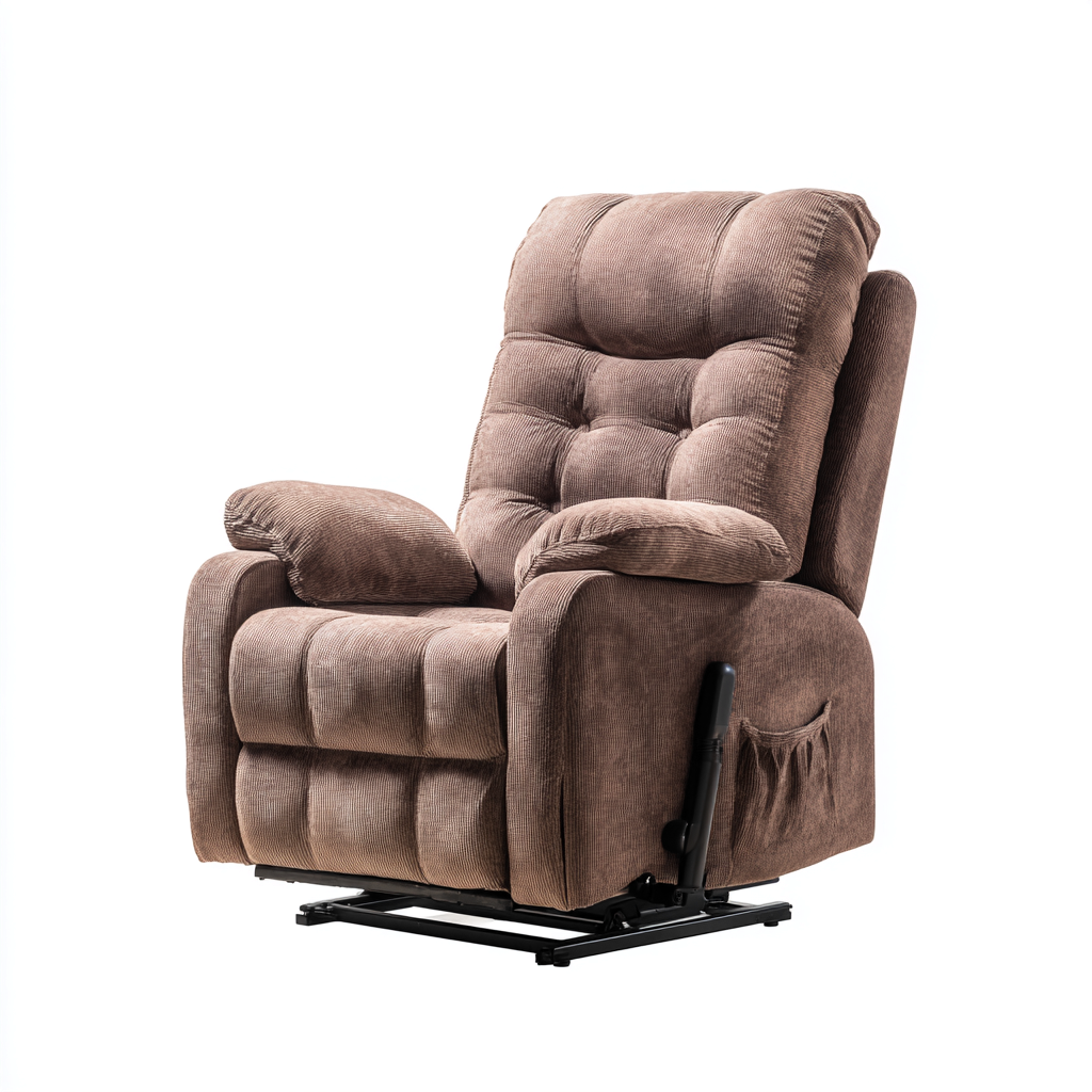 Fauteuil relax inclinable - tissu - 102x95x112 cm - marron - style contemporain-Nestleify