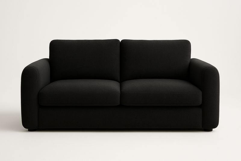 Divano 150×80×90 cm in Legno di Pino e MDF con Rivestimento in Tessuto – Cuscini Rimovibili-Verdalorie