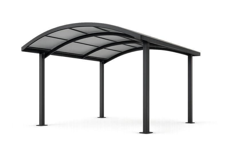 Tettoia per auto in alluminio con copertura in policarbonato 300x500 cm Nero-Verdalorie