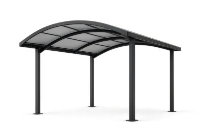 Tettoia per auto in alluminio con copertura in policarbonato 300x500 cm Nero-Verdalorie