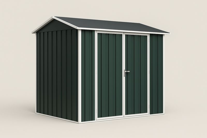 Capanno da Giardino in Acciaio Verde con Porta Doppia-Verdalorie