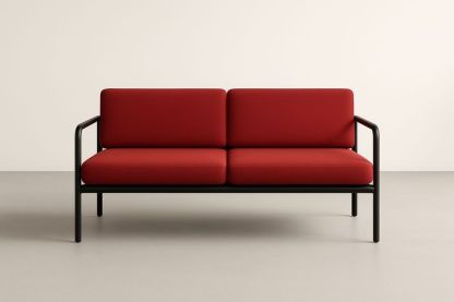 Divano 140×75×80 cm in Acciaio e Tessuto con Imbottitura in Schiuma – Colore Rosso-Verdalorie