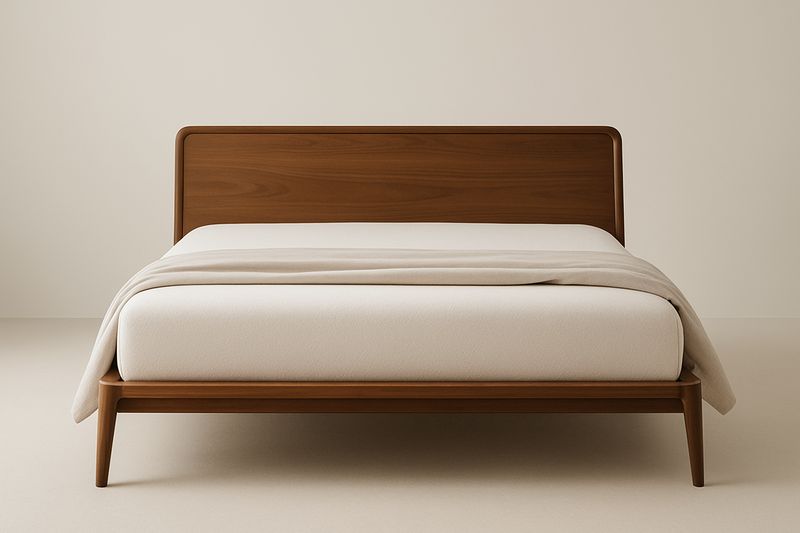 Letto matrimoniale in legno di noce 200x160 cm-Verdalorie