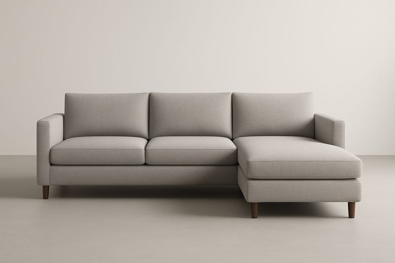 Divano ad Angolo in Tessuto Poliestere Grigio 250x160x85 cm-Verdalorie