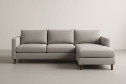 Divano ad Angolo in Tessuto Poliestere Grigio 250x160x85 cm-Verdalorie