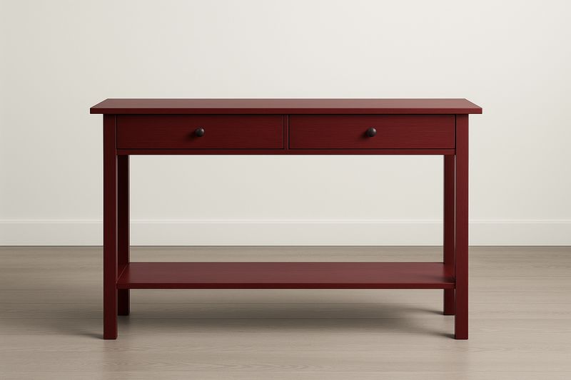 Consolle in Legno MDF Rosso con Cassetti-Verdalorie