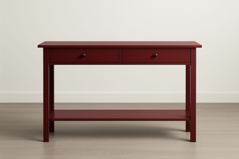 Consolle in Legno MDF Rosso con Cassetti-Verdalorie