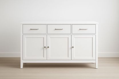 Credenza da Pranzo in MDF con Ante e Cassetti – Colore Bianco-Verdalorie