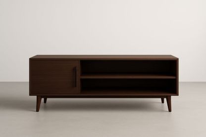 Mobile Porta TV in MDF e Legno di Faggio Marrone 120x40x50 cm-Verdalorie