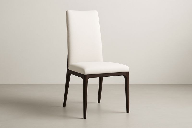 Sedia in Legno Massello di Faggio 50×57×105 cm con Seduta e Schienale Imbottiti in Tessuto – Colore Crema/Marrone Scuro-Verdalorie