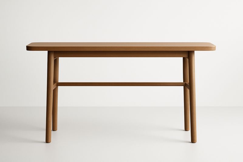 Tavolo in Legno di Faggio Massiccio 120x45x75 cm – Colore Naturale-Verdalorie