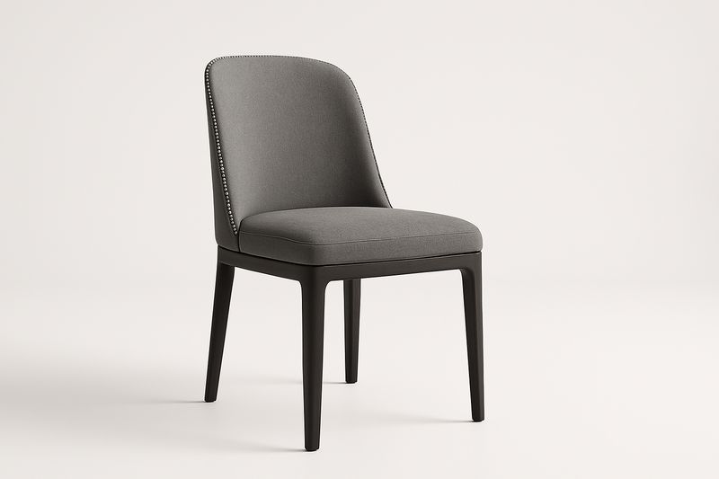 Sedia in legno massello e tessuto poliestere grigio-Verdalorie