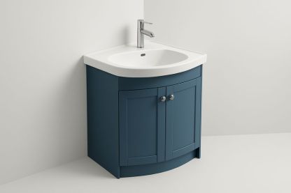 Mobile da Bagno 50 cm in MDF con Lavabo in Ceramica Integrato e Rubinetto in Acciaio Inox – 2 Ante-Verdalorie