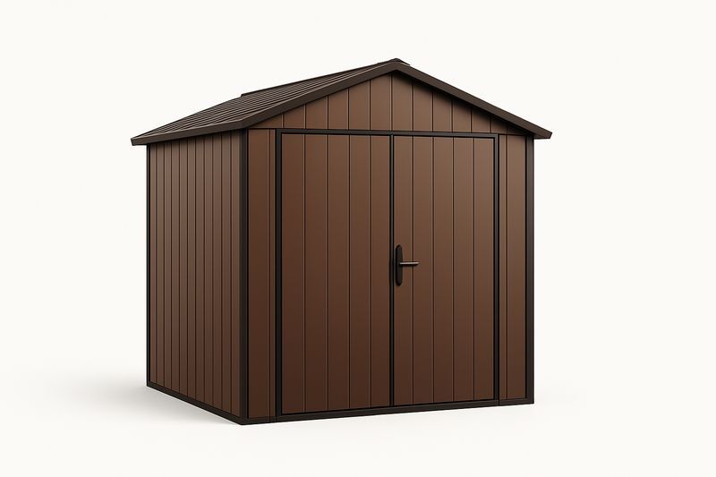 Capanno da Giardino in Resina Marrone 213x130x185 cm-Verdalorie