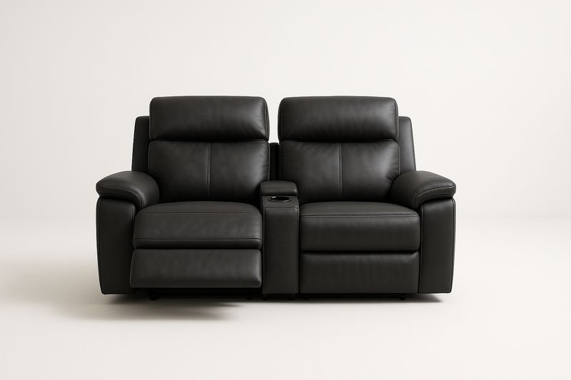 Divano 2 Posti 160×90×100 cm in Acciaio e Similpelle con Schienale e Poggiapiedi Reclinabili – Colore Nero-Verdalorie