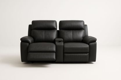 Divano 2 Posti 160×90×100 cm in Acciaio e Similpelle con Schienale e Poggiapiedi Reclinabili – Colore Nero-Verdalorie