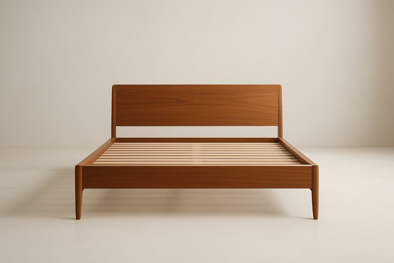 Letto Matrimoniale in Legno Massello di Noce 200×160 cm con Doghe in Betulla, Finitura Poliuretanica Marrone Chiaro-Verdalorie
