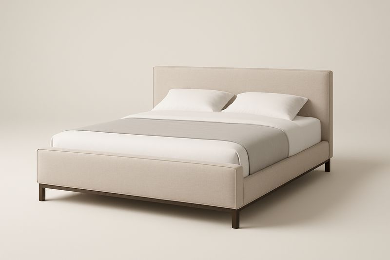 Letto matrimoniale imbottito in poliestere Beige 200x160x110 cm-Verdalorie