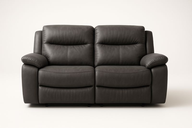 Divano reclinabile due posti in pelle sintetica Grigio 150x90x100 cm-Verdalorie