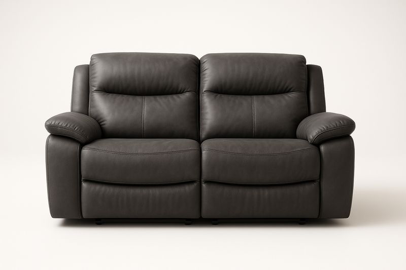 Divano reclinabile due posti in pelle sintetica Grigio 150x90x100 cm-Verdalorie