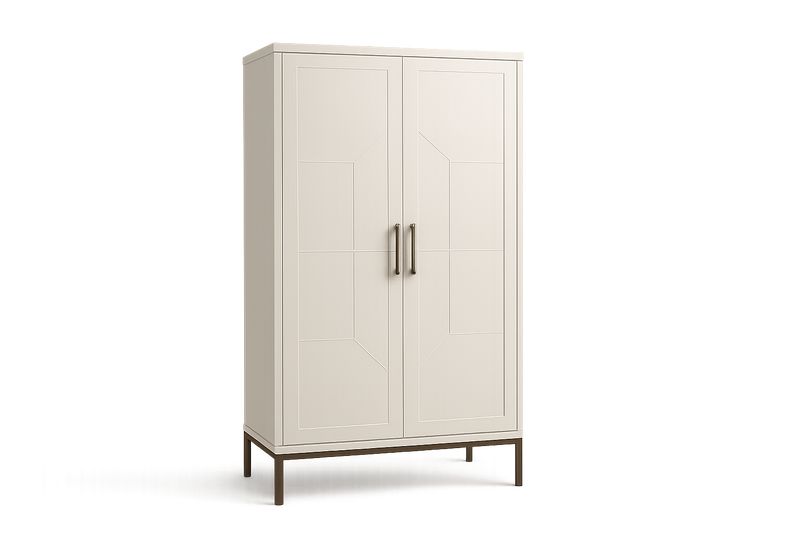 Armadio a Due Ante MDF Bianco 180x90x40 cm-Verdalorie