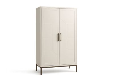 Armadio a Due Ante MDF Bianco 180x90x40 cm-Verdalorie