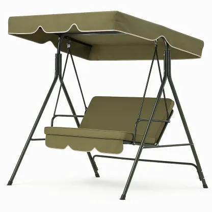 Altalena da Esterno in Acciaio e Poliestere Verde 170×110×153 cm