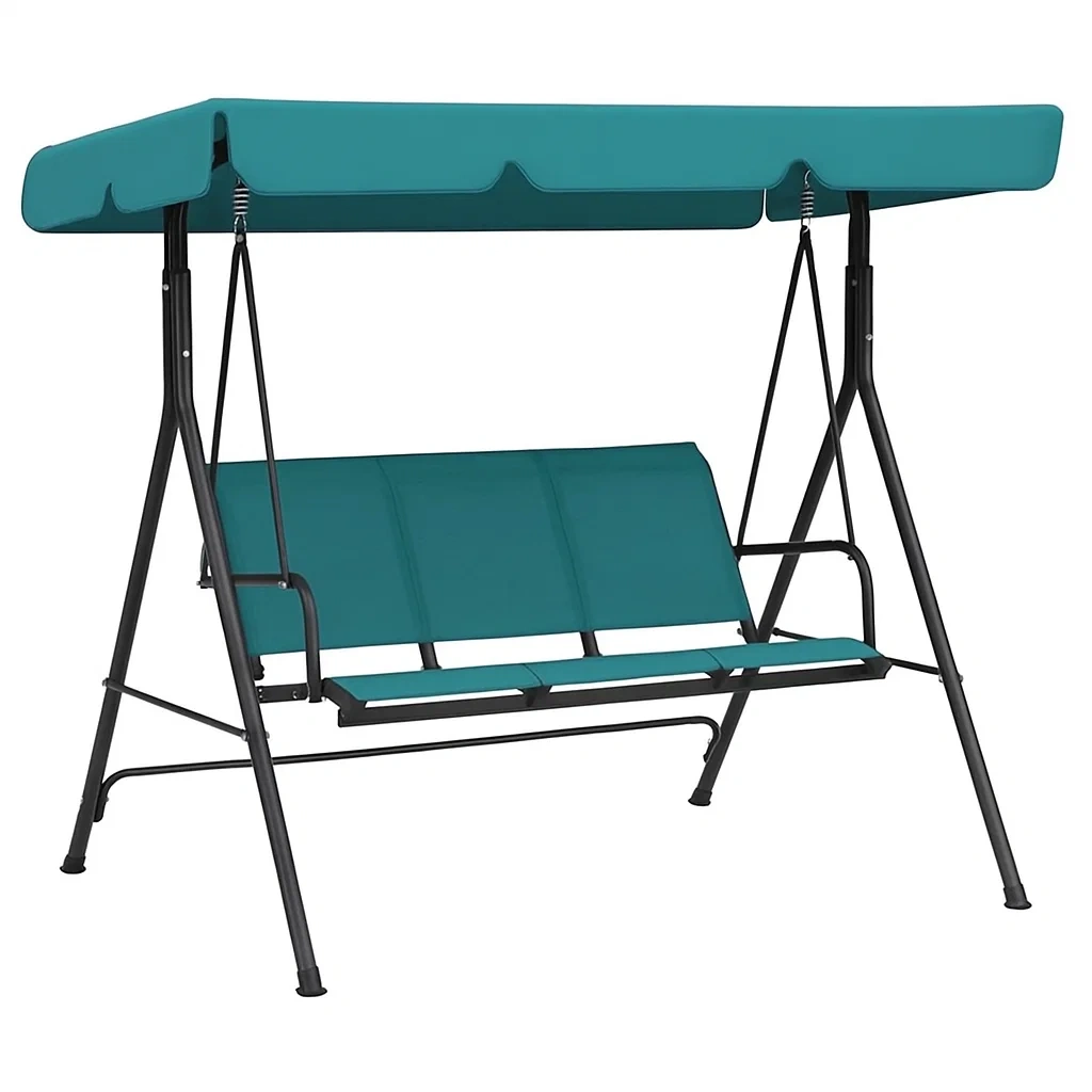Altalena da Esterno in Metallo e Poliestere Verde Acqua