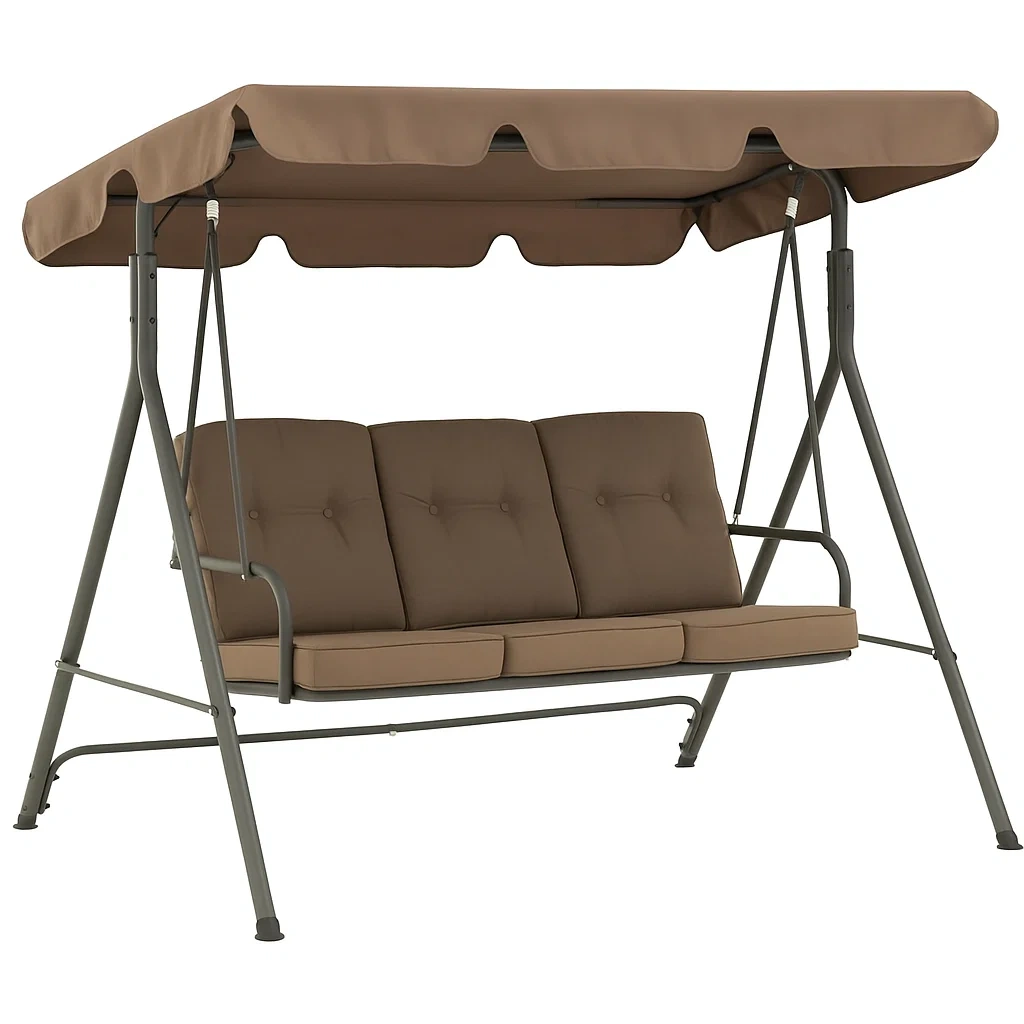 Altalena da Esterno con Struttura in Acciaio e Rivestimento in Poliestere per Tre Posti