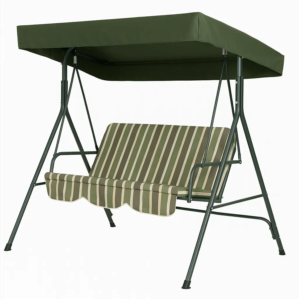 Altalena da Esterno in Acciaio con Tessuto Poliestere Verde