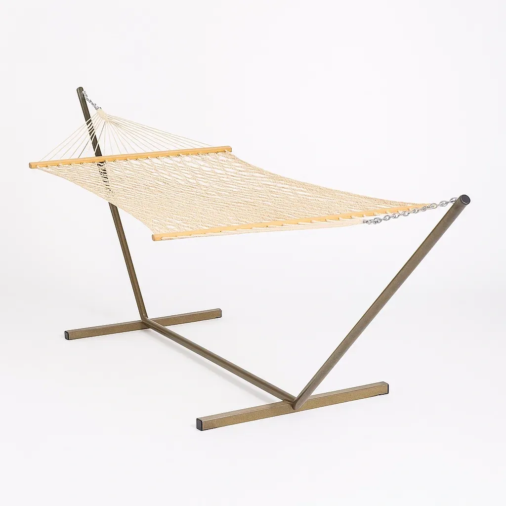 Amaca con Struttura in Metallo e Telaio in Legno Beige