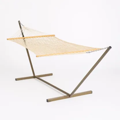 Amaca con Struttura in Metallo e Telaio in Legno Beige