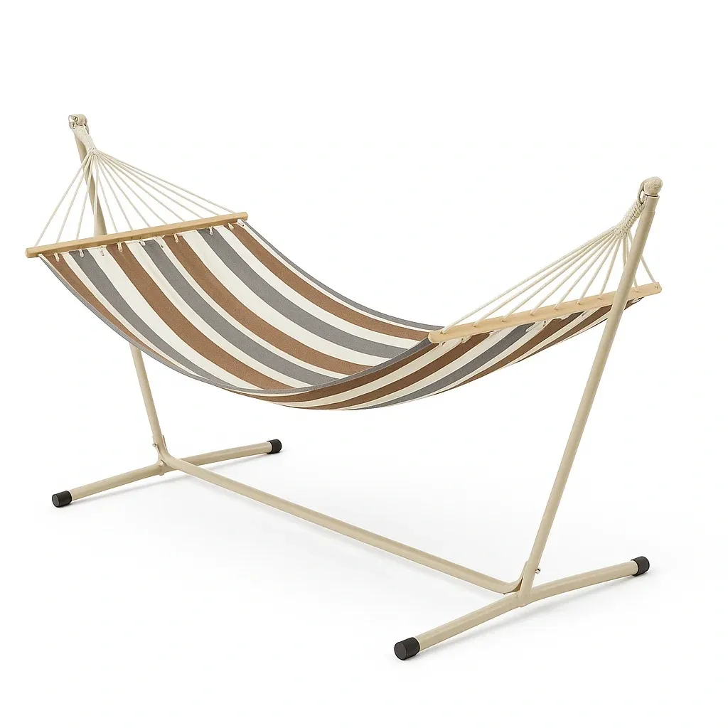 Amaca in Cotone con Struttura in Acciaio a Righe Multicolore