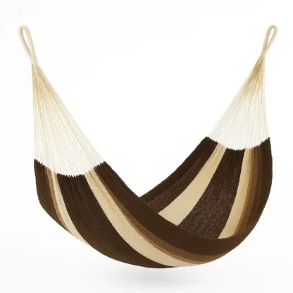 Amaca in Cotone a Righe Marrone e Beige