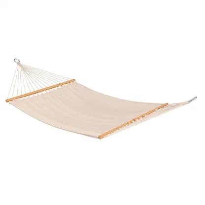 Amaca in Poliestere con Barre di Legno Colore Crema