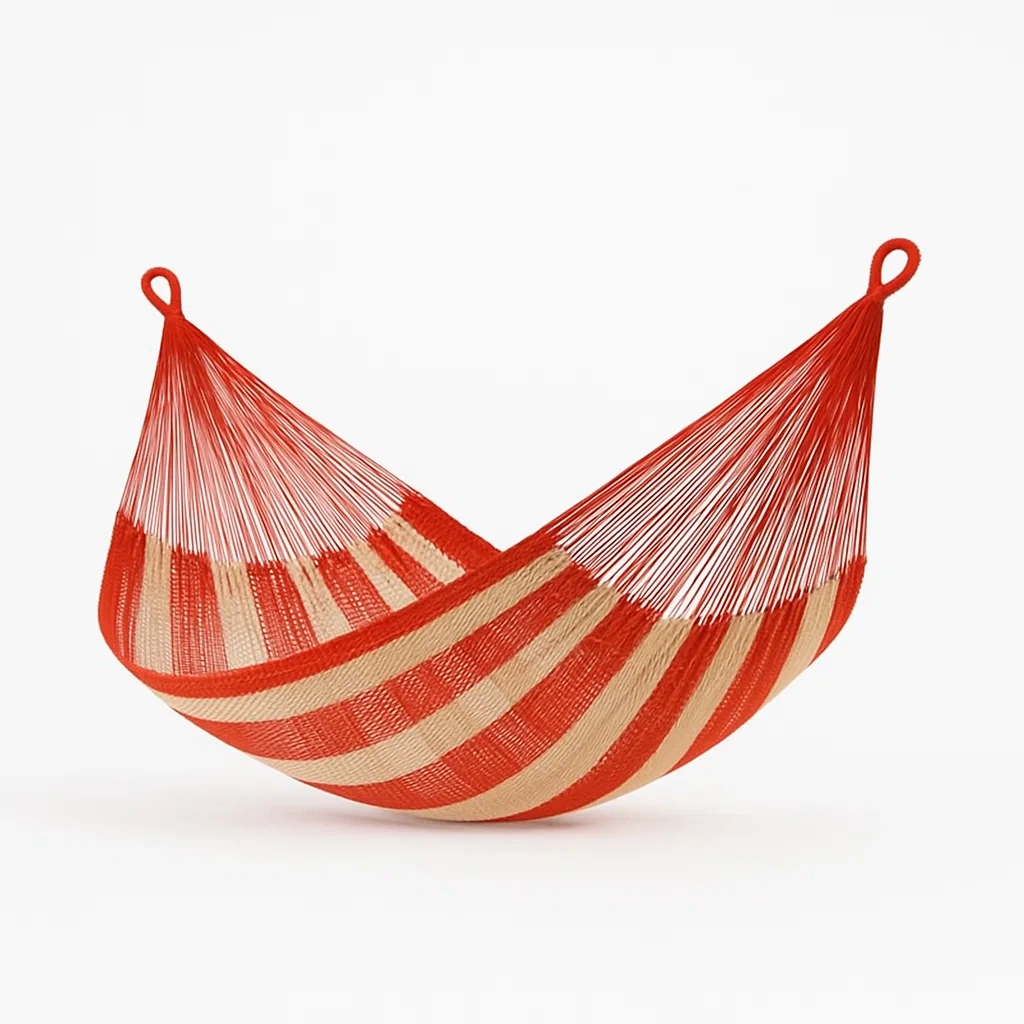 Amaca in Cotone a Strisce Rosse e Beige