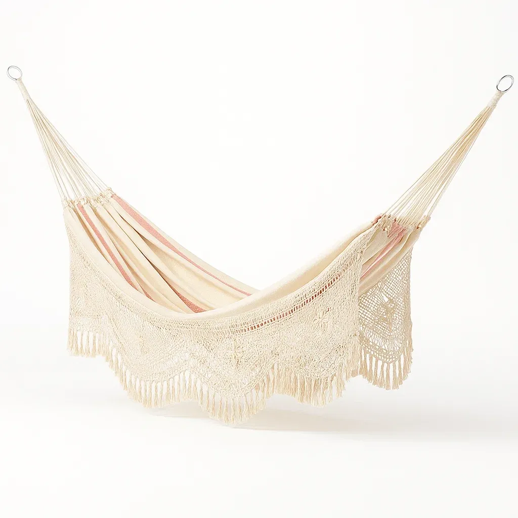 Amaca in Cotone con Frange Beige