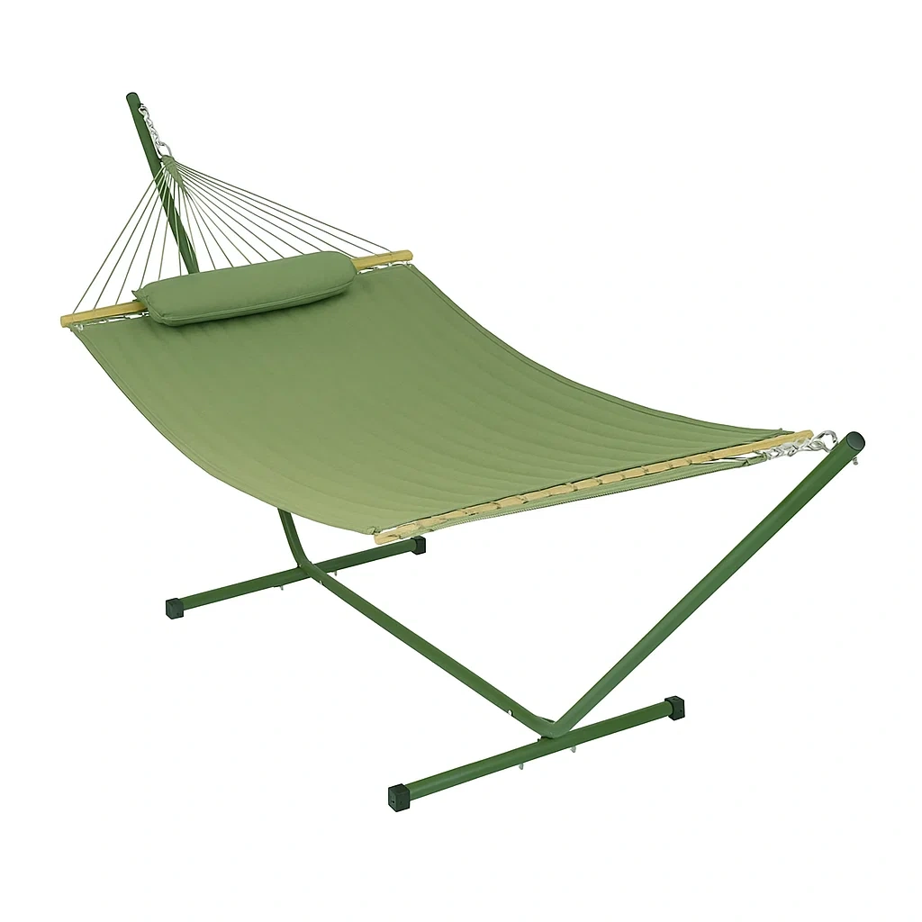 Amaca in Tessuto Poliestere Verde con Struttura in Acciaio