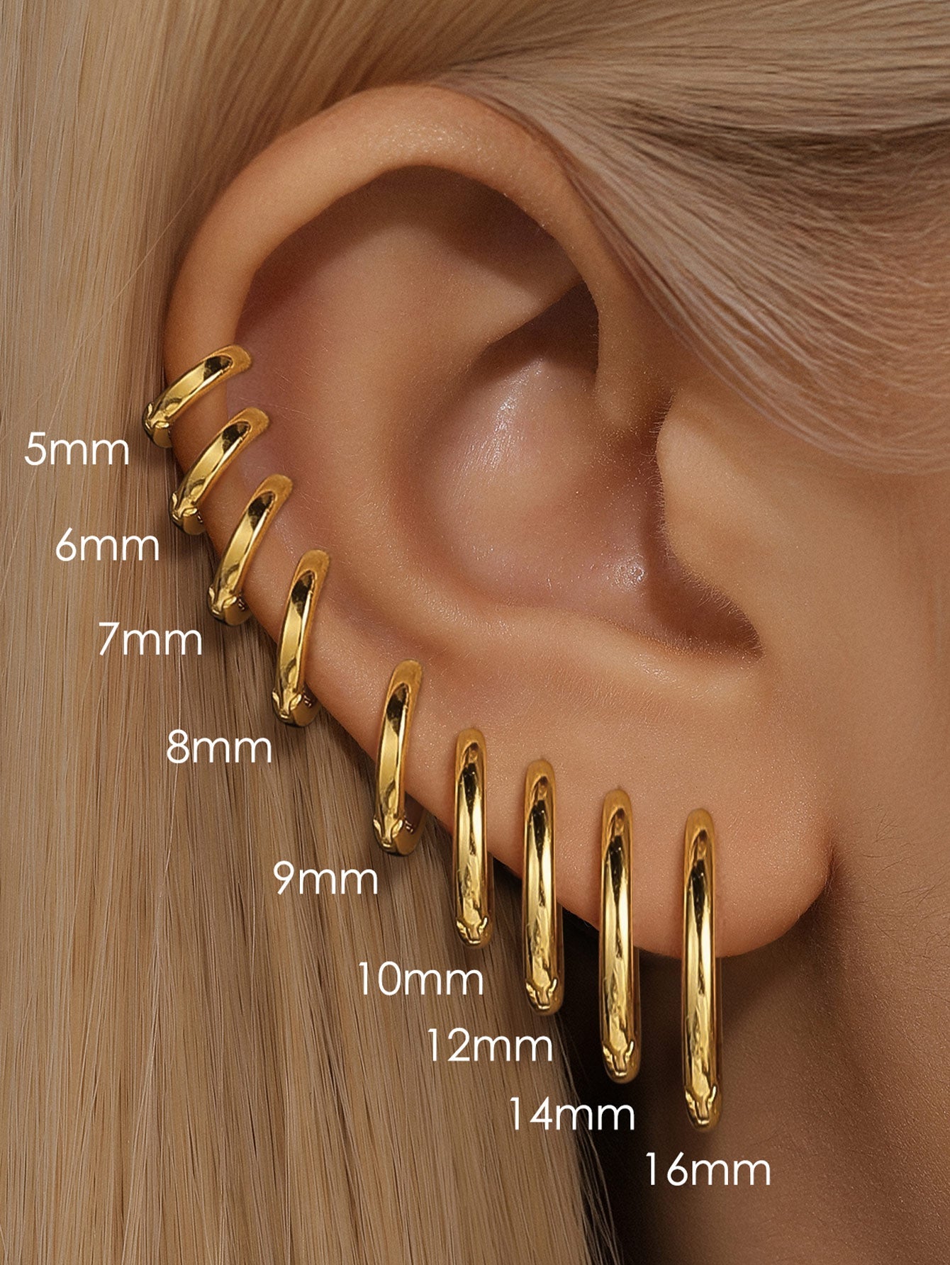 Classic 925 Sterling Silver Multi Size Daily Casual Hoop Earrings