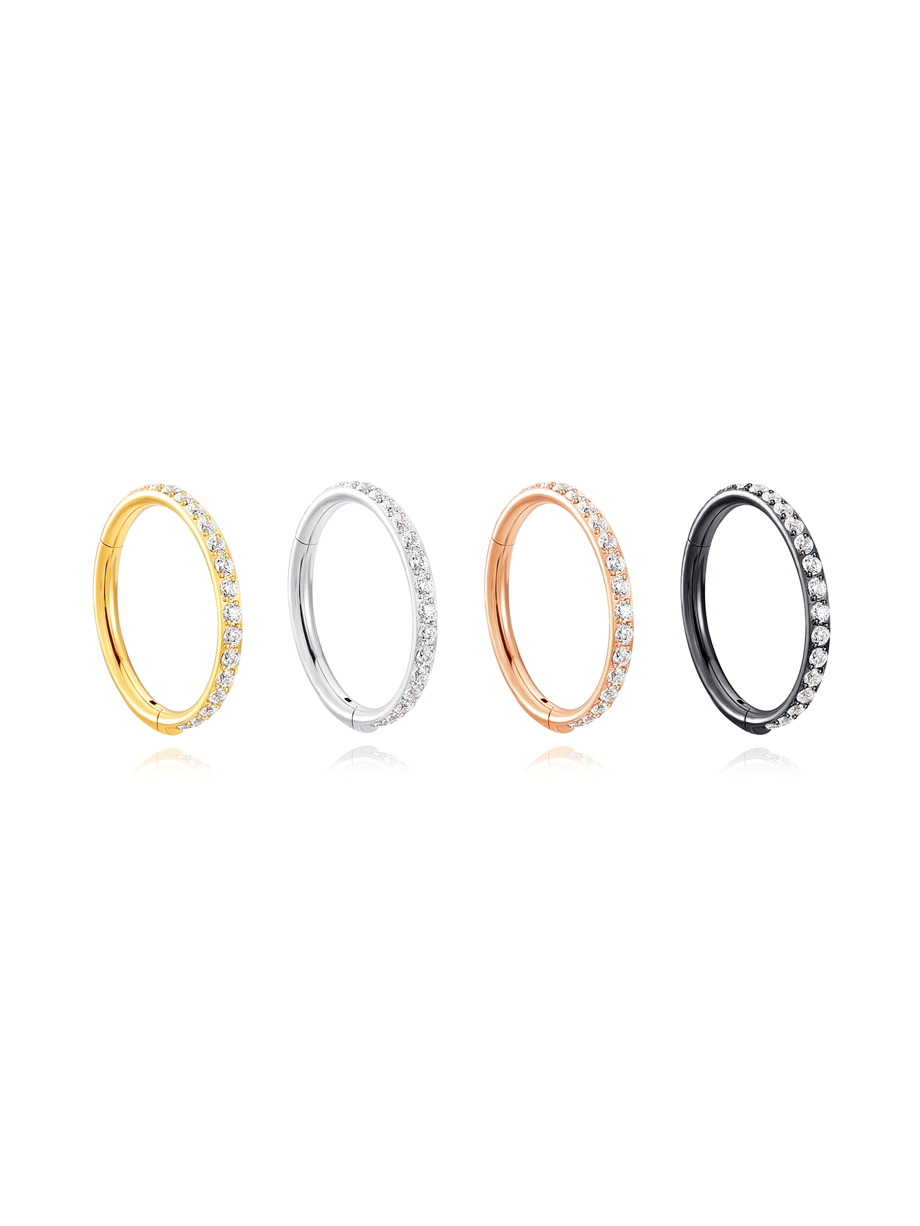 Titanium Waterproof Multiple Sizes 5A CZ Cartilage Hoop 16g 18g