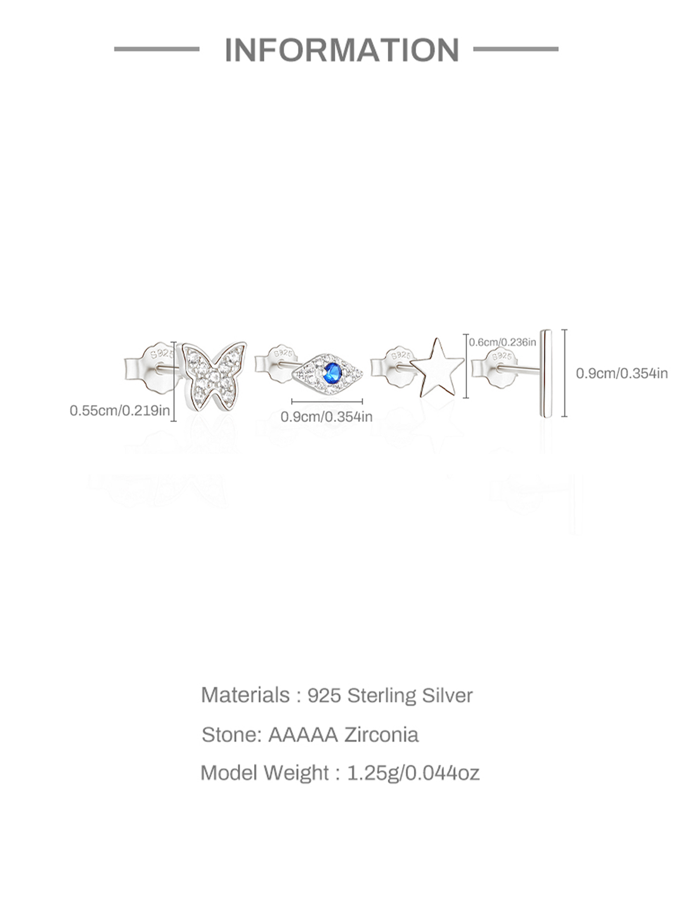 925 Sterling Pearl Butterfly Chain Diamond Cartilage Spiral Piercing Earrings