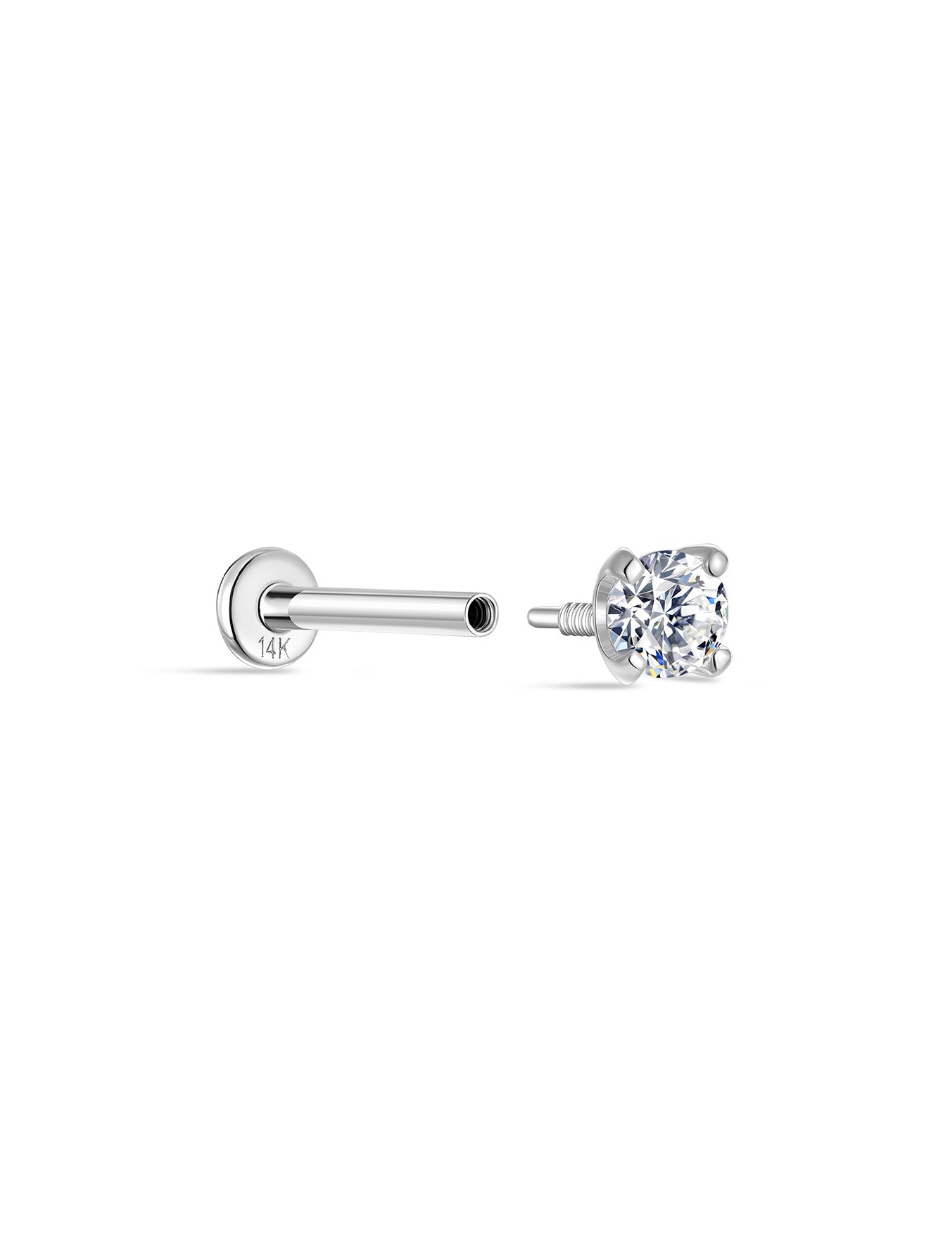 14K Solid Gold 3MM Classic Mini Ear Piercing Stud