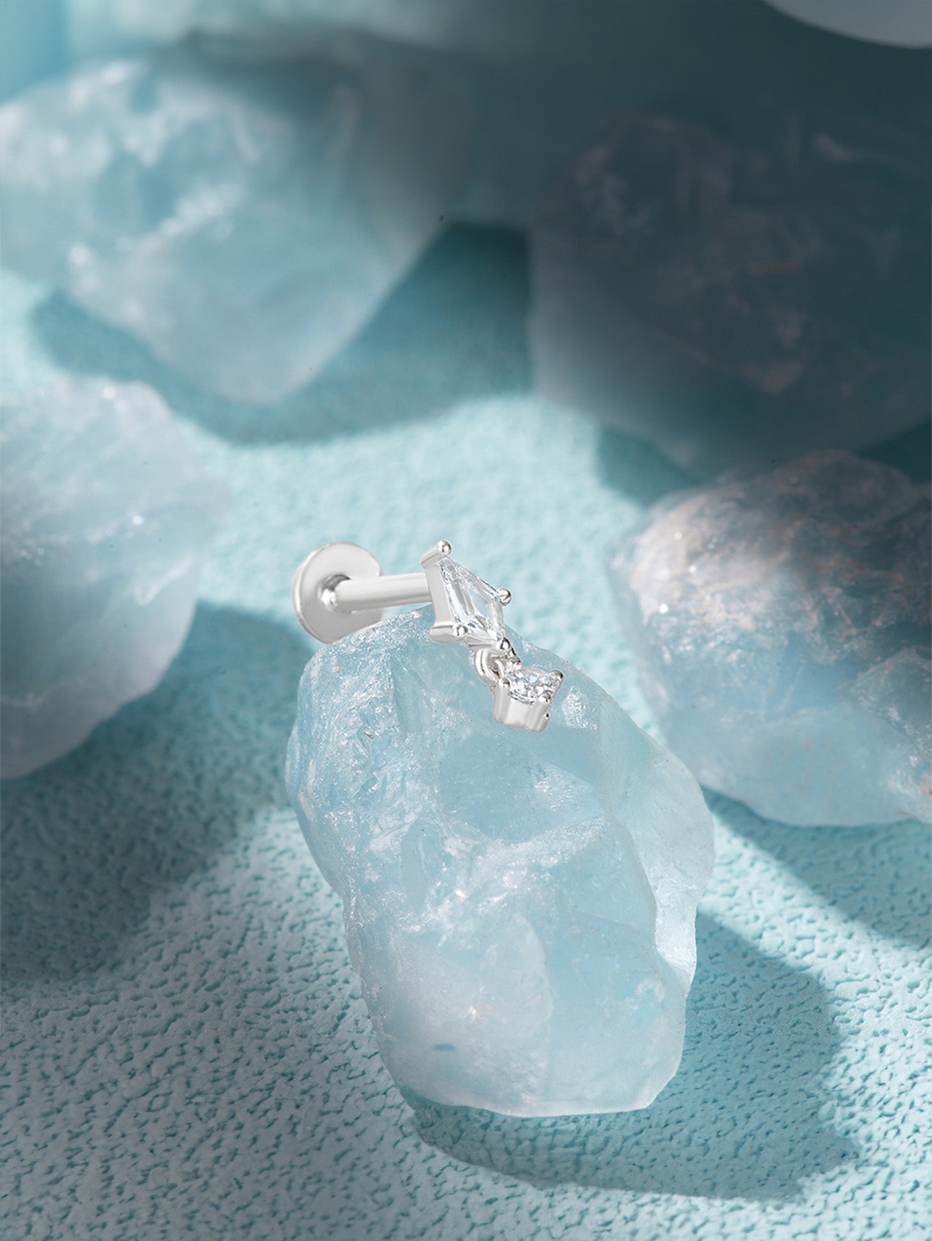 925 Sterling Silver Elegant Small Ear Piercing Stud