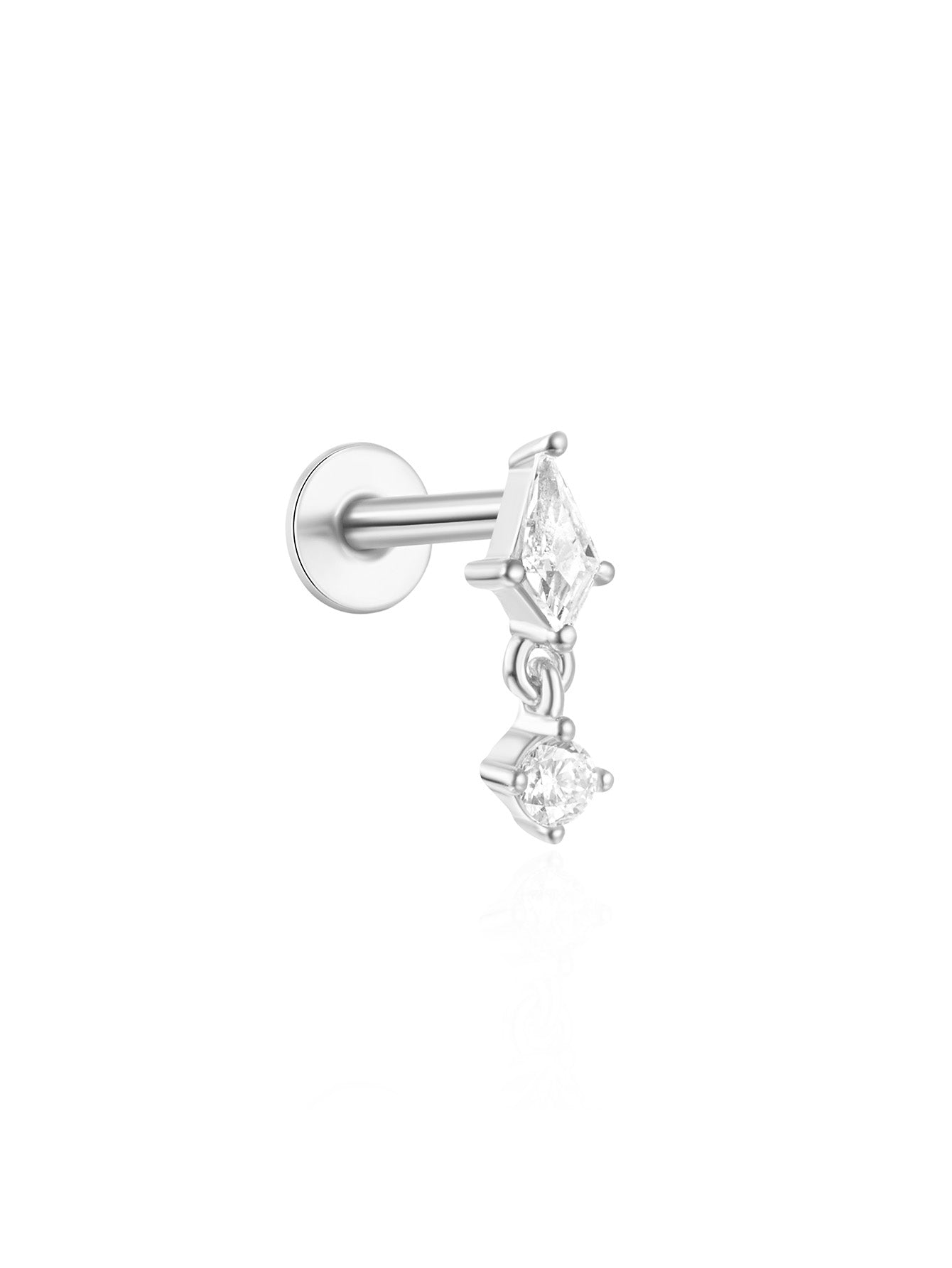 925 Sterling Silver Elegant Small Ear Piercing Stud