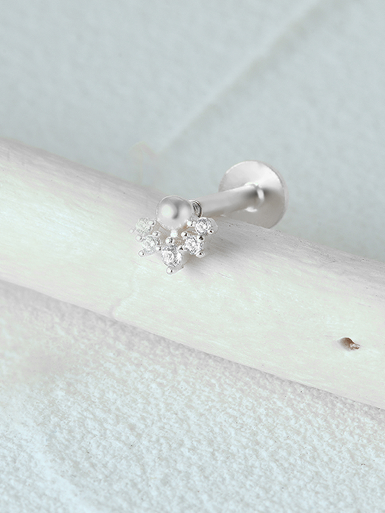 925 Everyday Matching Zircon Tassel Geometric 16g Pierced Thread Ear Cartilage Stud Earring