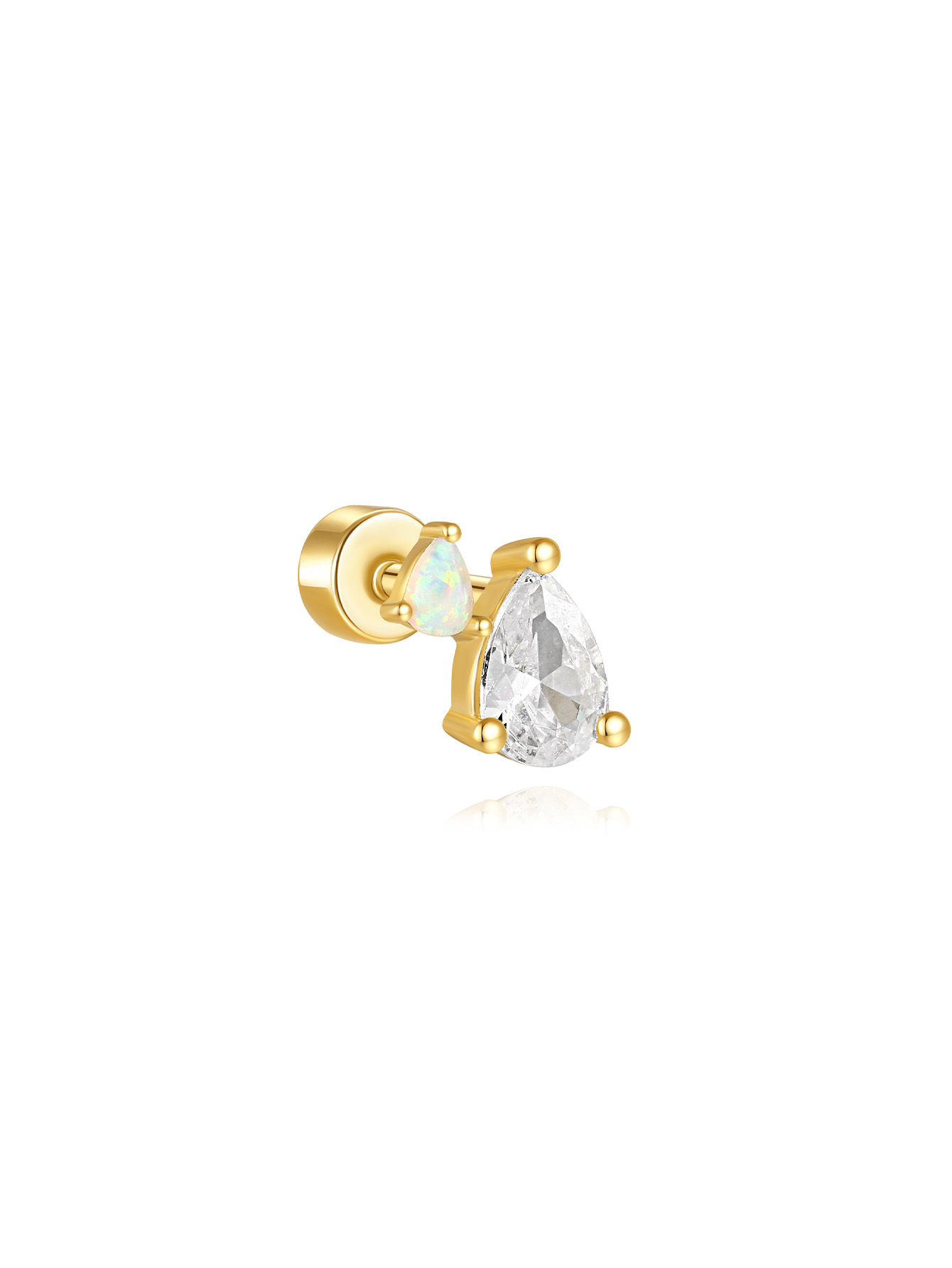 [Copy][Copy][Copy][Copy][Copy]925 Opal Flat-head Threaded Cartilage Piercing Earring