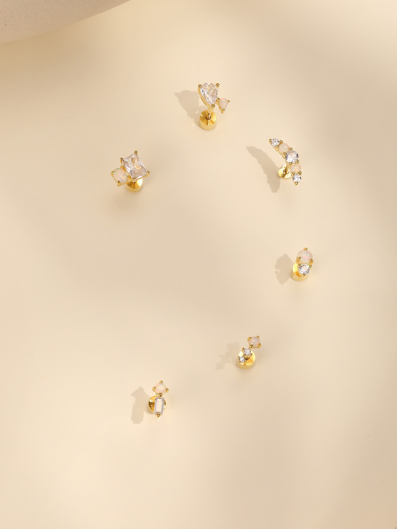[Copy][Copy][Copy][Copy][Copy]925 Opal Flat-head Threaded Cartilage Piercing Earring