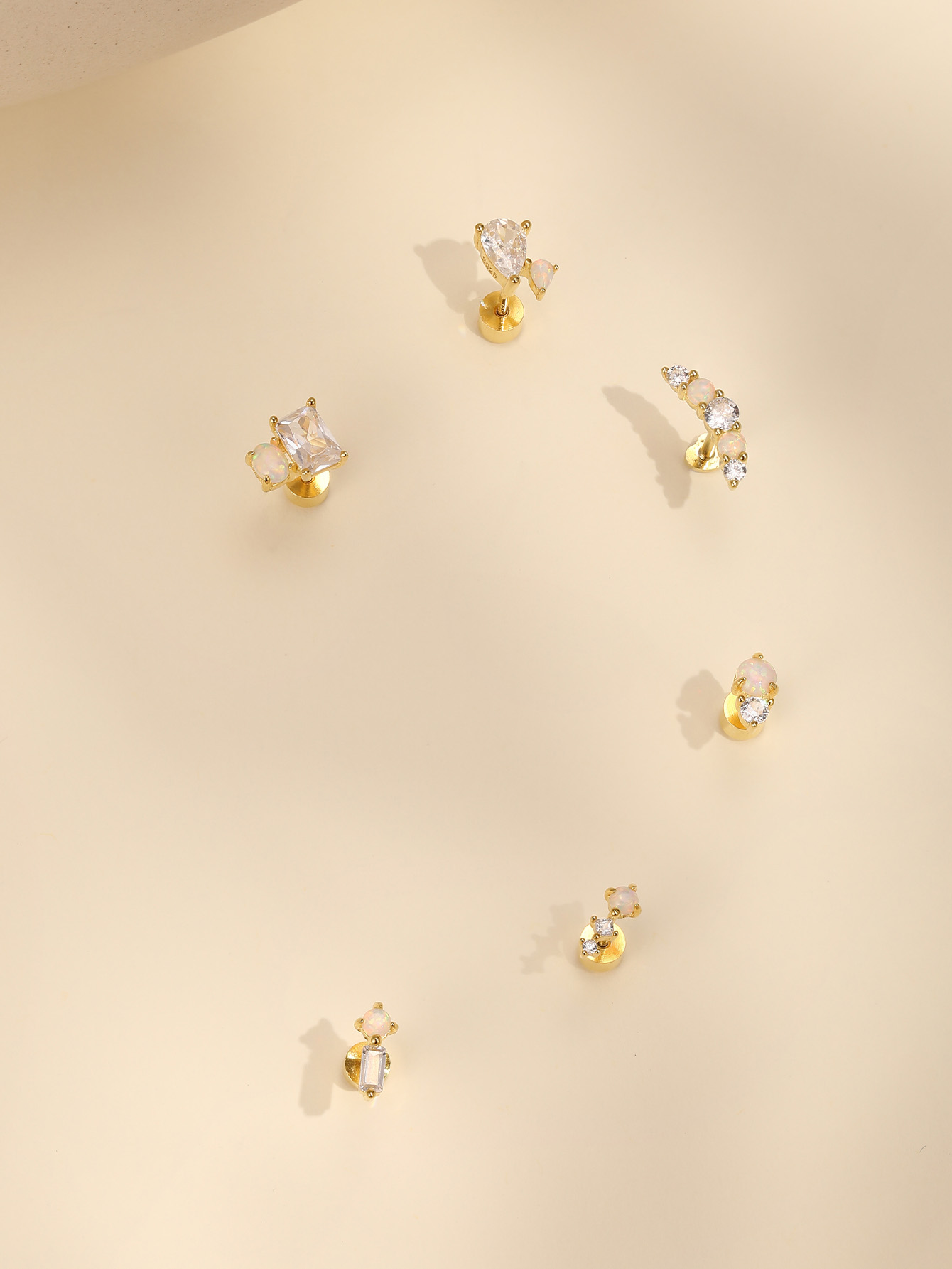 [Copy][Copy][Copy][Copy][Copy][Copy]925 Opal Flat-head Threaded Cartilage Piercing Earring